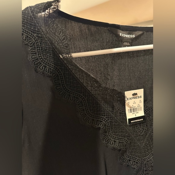 NWT EXPRESS lace combo Long Sleeve shirt S - Picture 2 of 7